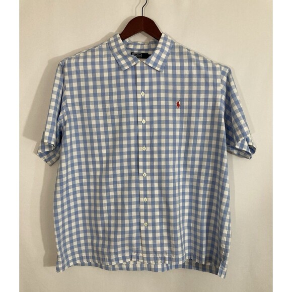 Polo Ralph Lauren Shirt Men’s XXL Blue Plaid Short Sleeve Button Up Casual Prepp - Picture 2 of 11